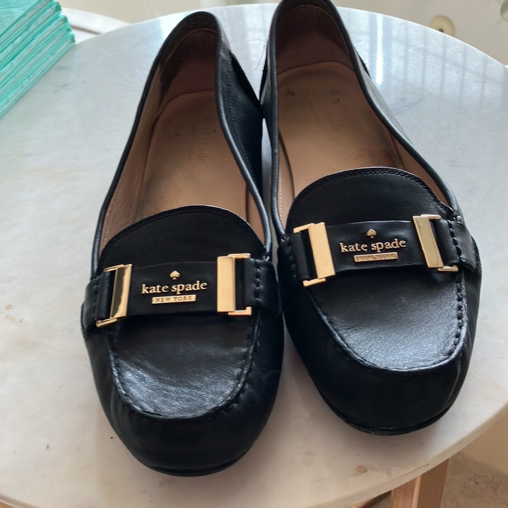 Kate Spade Black leather driving shoes